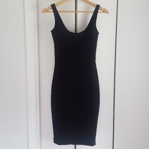 ASOS Black Bodycon Textured Midi Dress